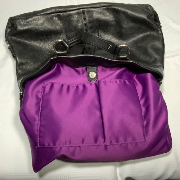 Coach Ashley Black Leather Carry All Shoulder Bag - F15513 - Picture 6 of 16